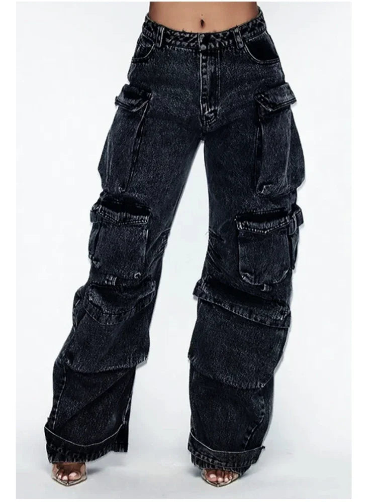 Multi-Pocket Loose Jeans