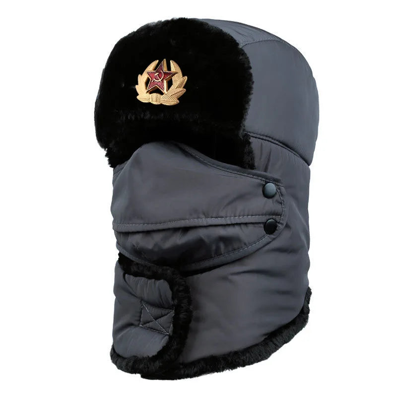 Warm Earflap Bomber Hats Caps  Russian Trapper