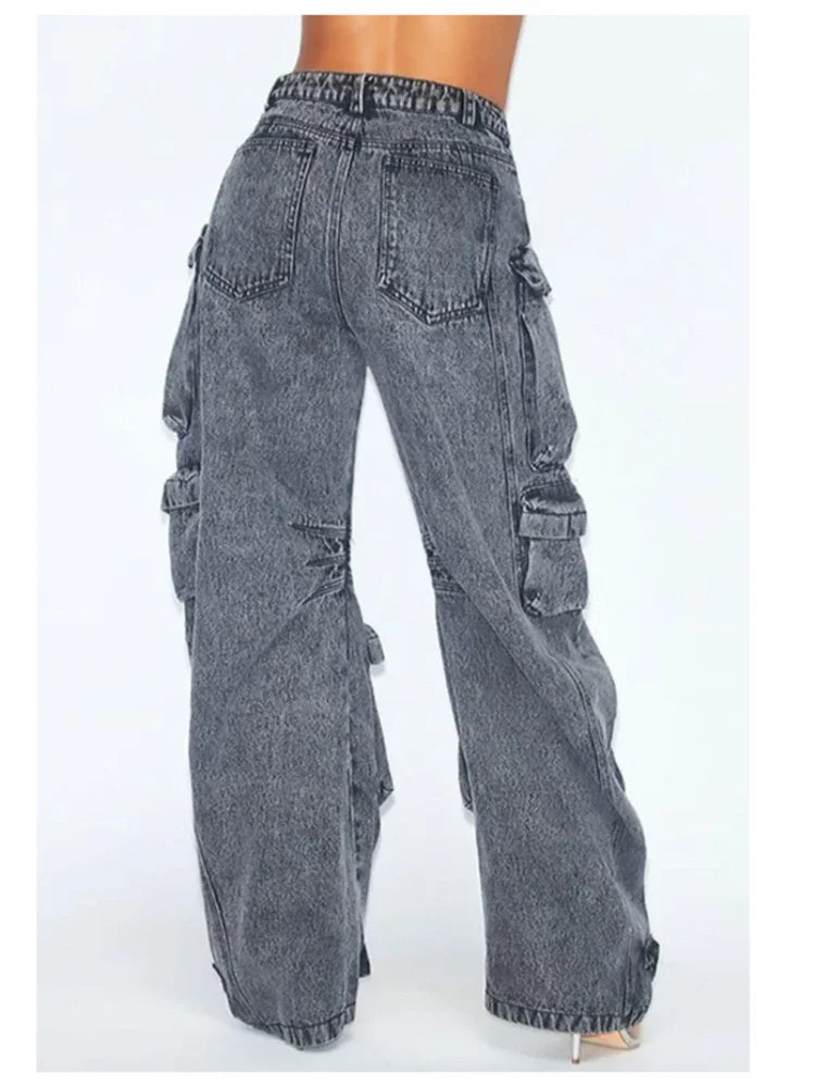 Multi-Pocket Loose Jeans