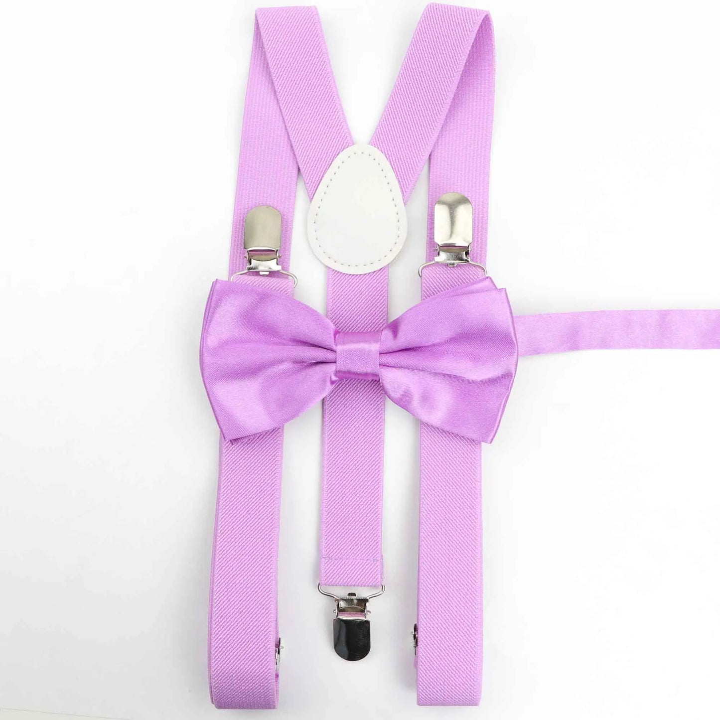 Solid Color Man's Belt Bowtie Set Men Women Suspenders Polyester Y-Back Braces Two Colors Bow Tie Adjustable Elastic