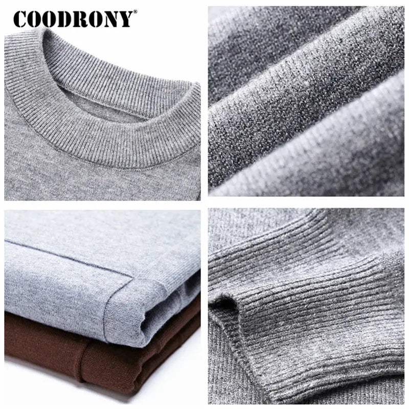 COODRONY Mens Sweaters 2020 Winter Christmas Sweater Men Pullover Men Cashmere Turtleneck Pull Homme Clothes Jersey Hombre H007