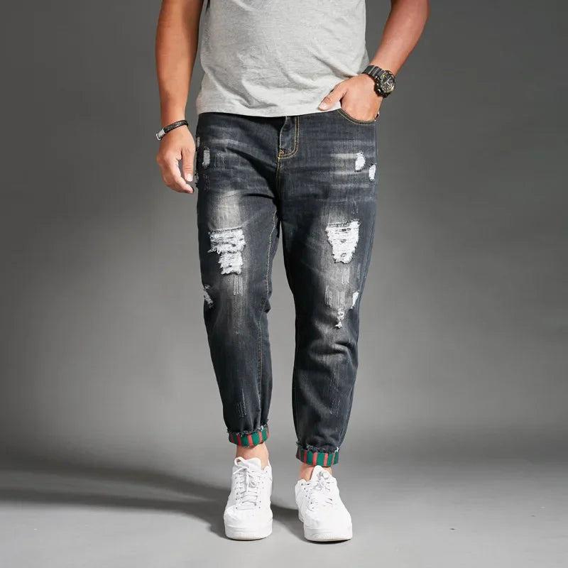 Ripped Jeans for Men Blue Black Denim Mens