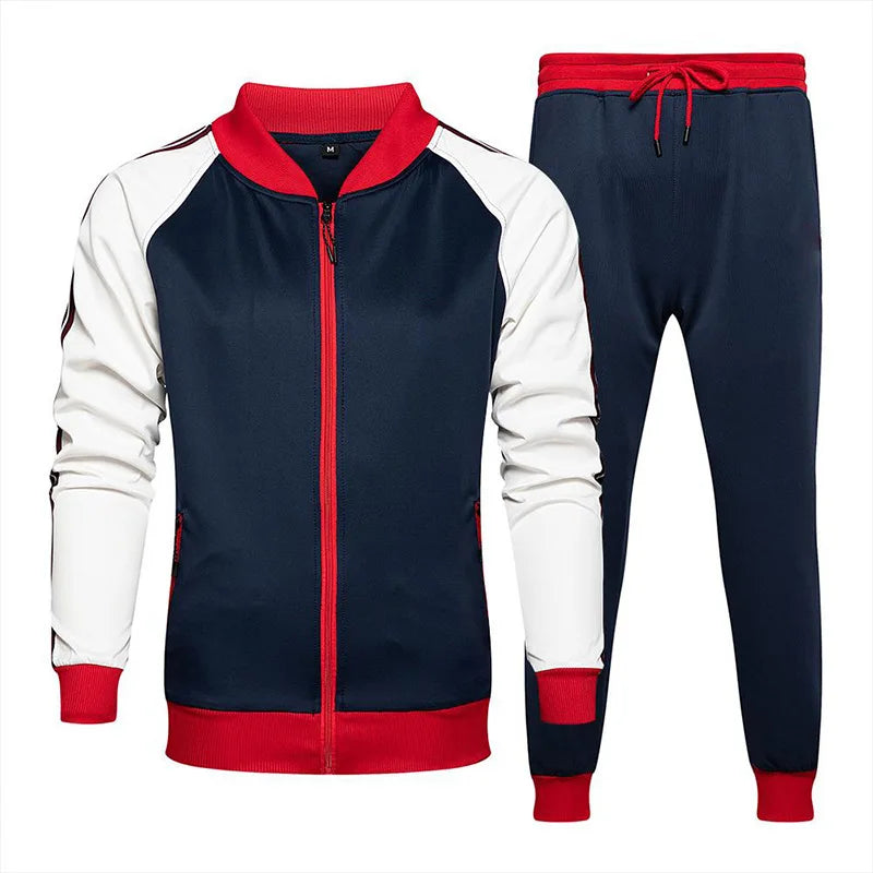 Spring Autumn Leisure Sports Men Big Size Sweatsuits Men's Sportswear Over Size Jogger Suits Cotton Men Sweat Suit Set