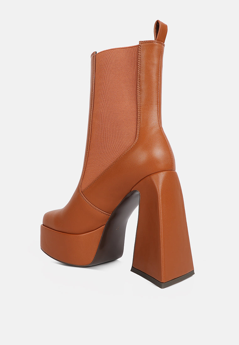 Frosty High Platform Block Heel Chelsea Boot by Ruw