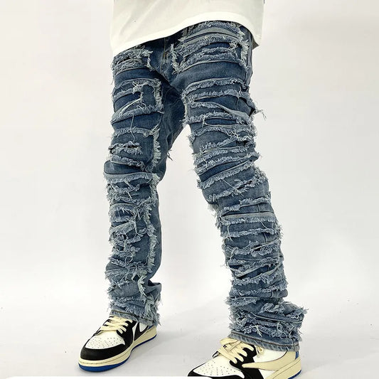 Retro Hole Ripped Distressed Jeans for Men