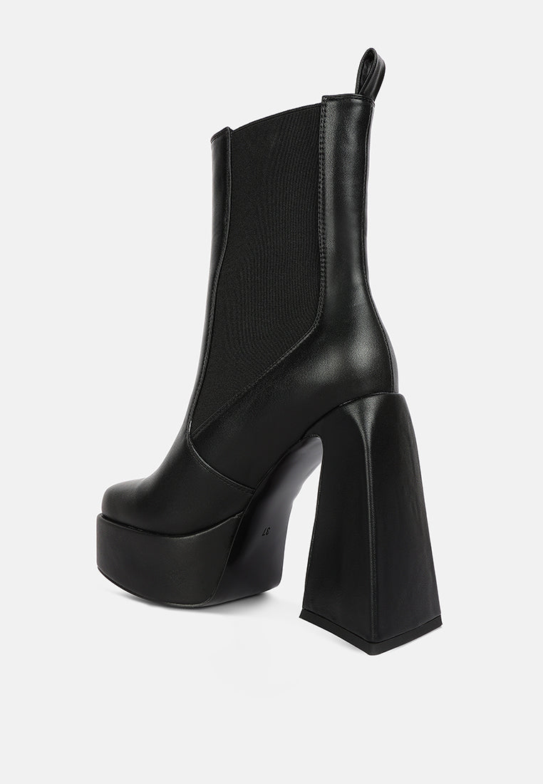 Frosty High Platform Block Heel Chelsea Boot by Ruw