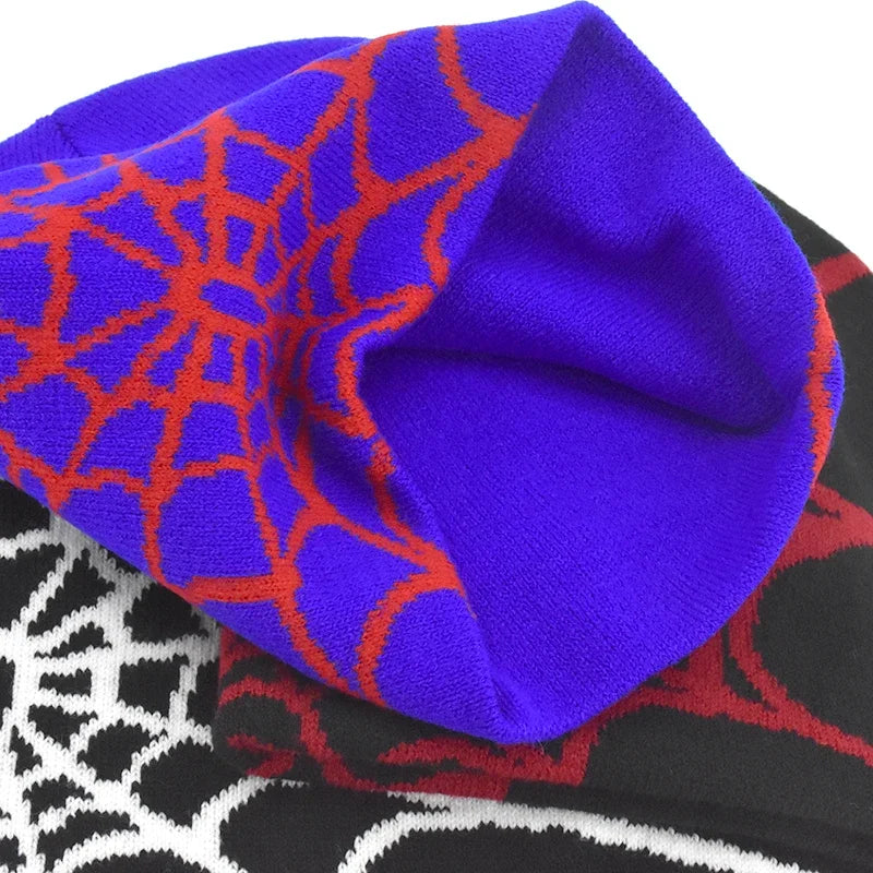 Gothic Spider Pattern Wool Knitted Hat