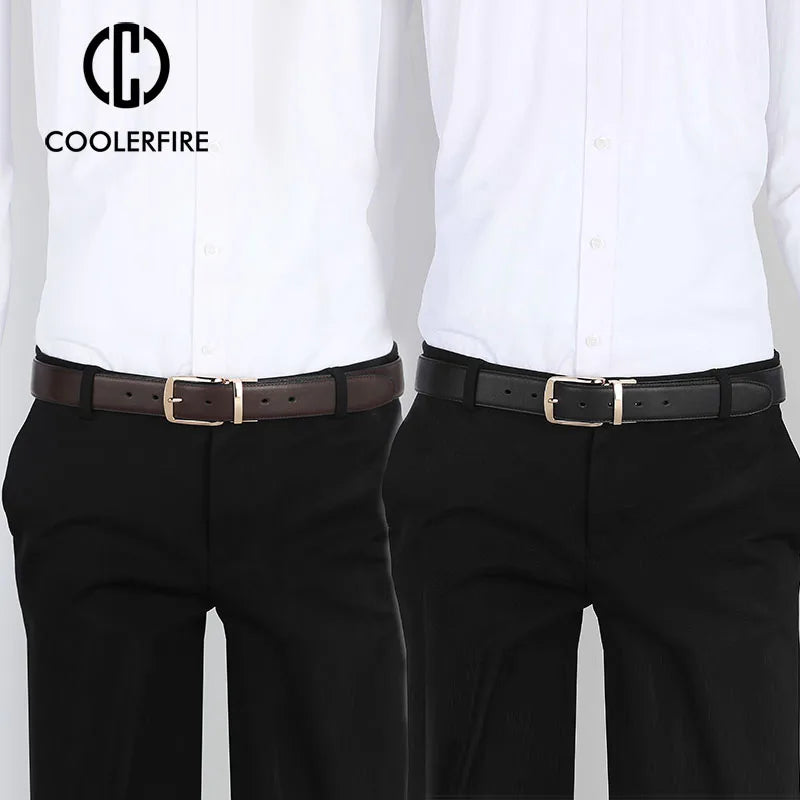 Men Reversible Dress Belts Casual High Quality Belt Genuine Leather Belt Male Vintage Luxury Coolerfire HQ108