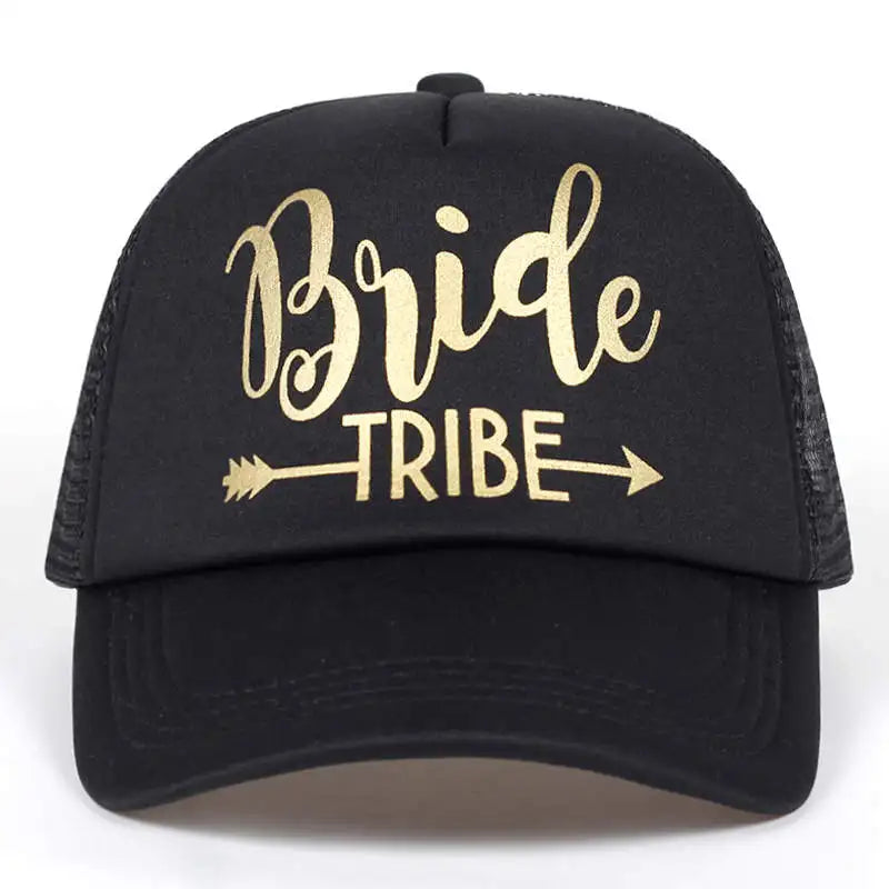 Bride Tribe Bachelorette Snapback Trucker Hat Cap Team Bride Gold Letters Arrow Bride to Be Bride Tribe Baseball Hats