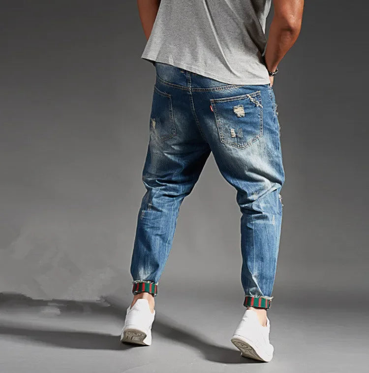 Ripped Jeans for Men Blue Black Denim Mens