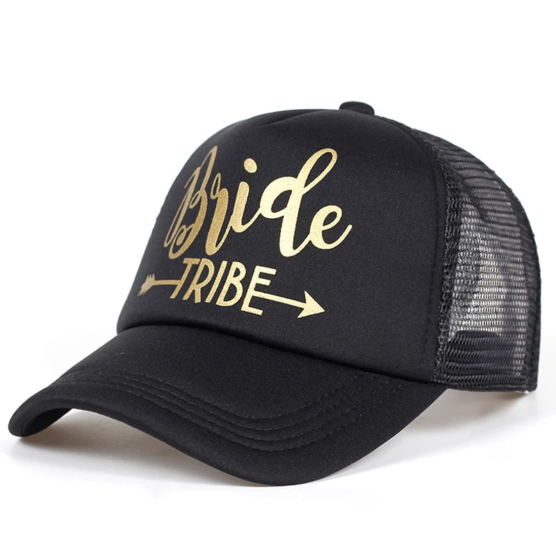 Bride Tribe Bachelorette Snapback Trucker Hat Cap Team Bride Gold Letters Arrow Bride to Be Bride Tribe Baseball Hats