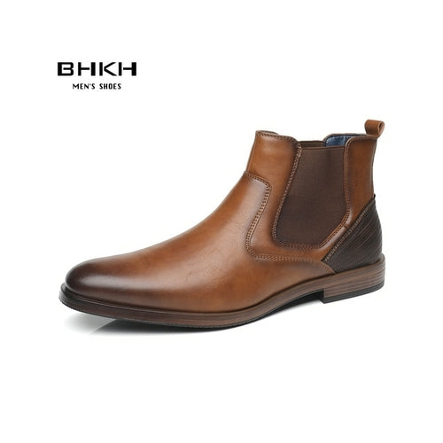 Men's Winter Leather Ankle Boots | Leather Dress Shoe Leather Man -