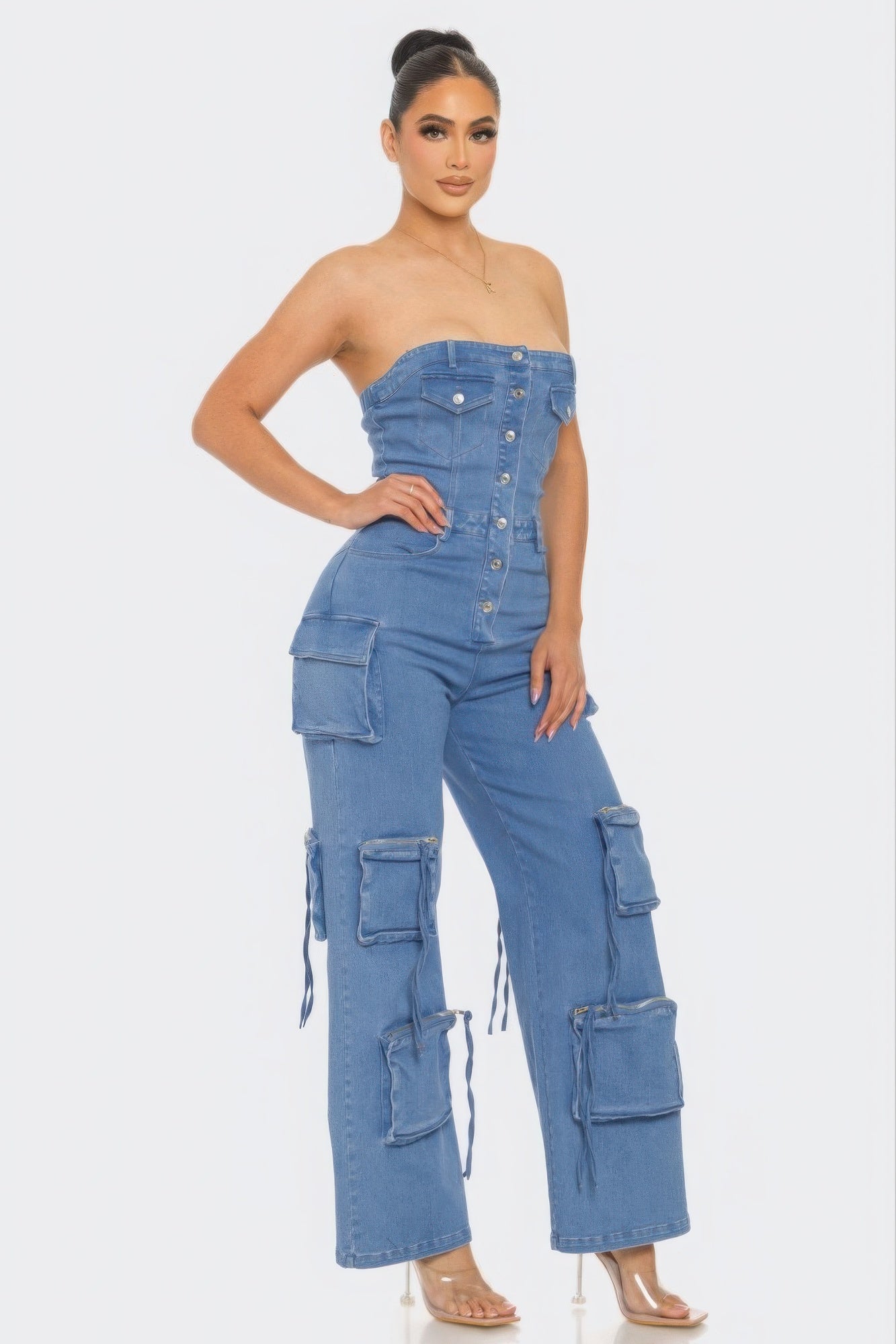 Stretch Denim Jumpsuit