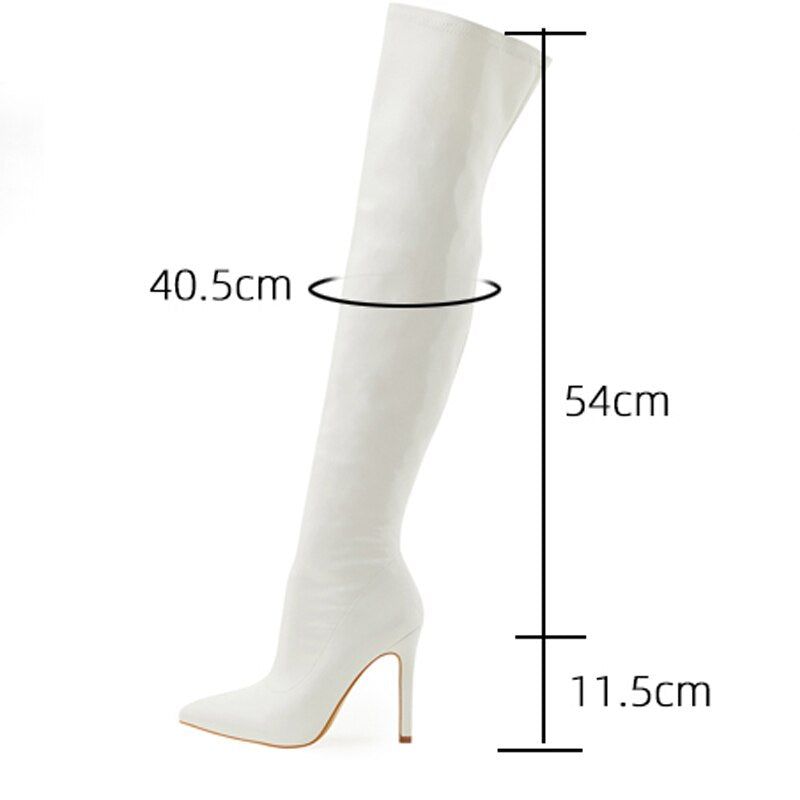 Eilyken Sexy Stiletto High Heels Women Over the Knee Boots Pointed Toe