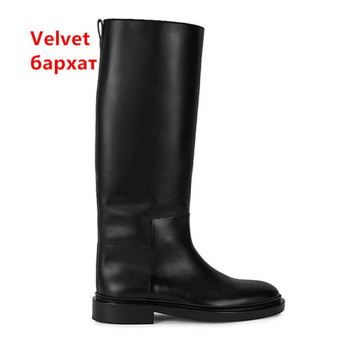 Women Knee High Boots Genuine Leather