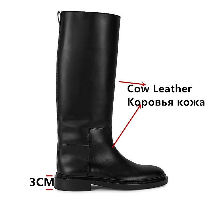 Women Knee High Boots Genuine Leather