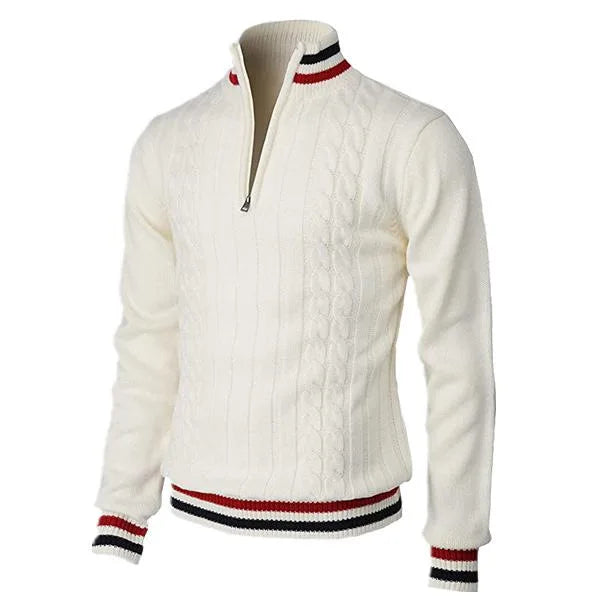 Men's Half Zip Polo Pullover Sweater