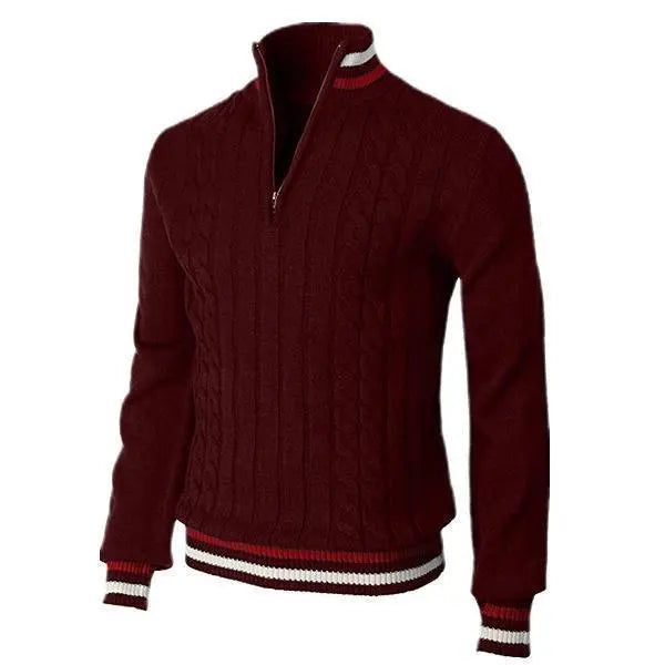 Men's Half Zip Polo Pullover Sweater