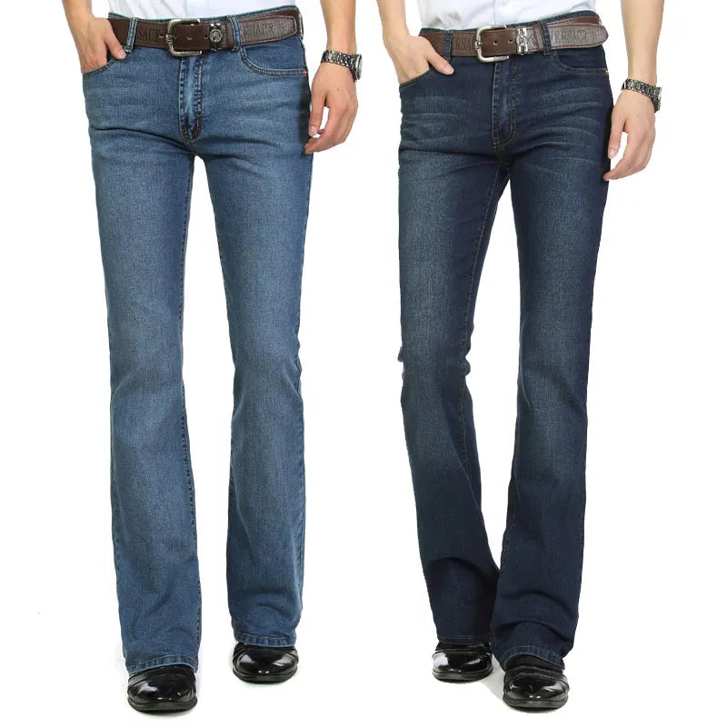 Men's  Mid Waist Elastic Slim Boot Cut