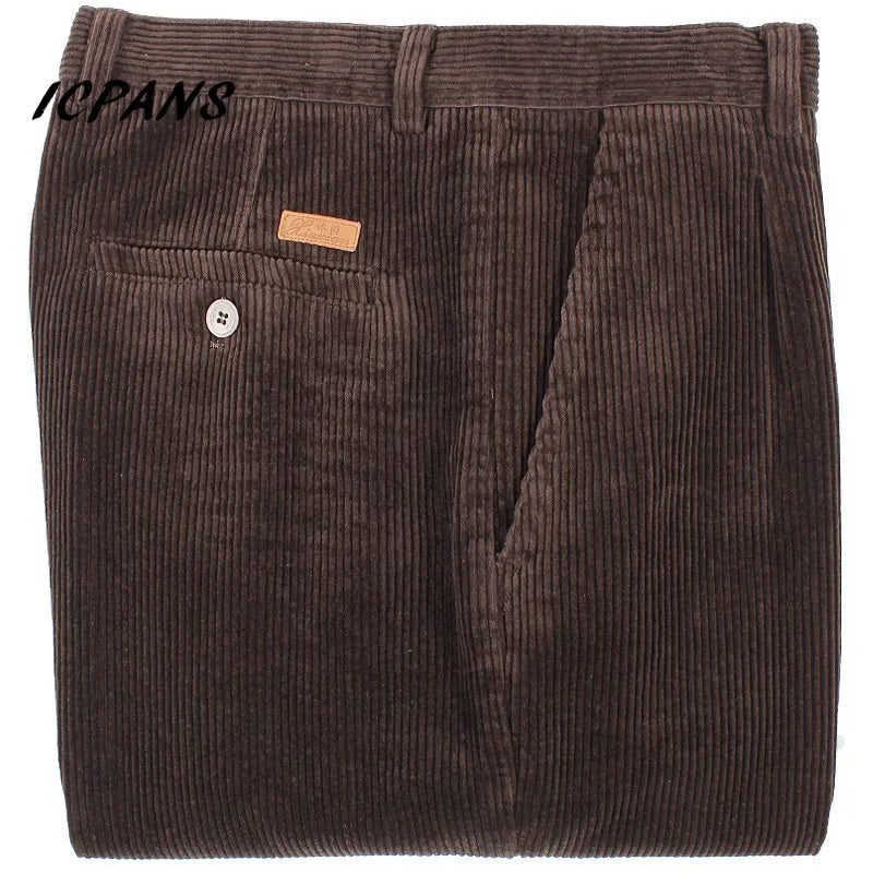 ICPANS Corduroy Men Trousers Straight Thick Warm Autumn Winter Men