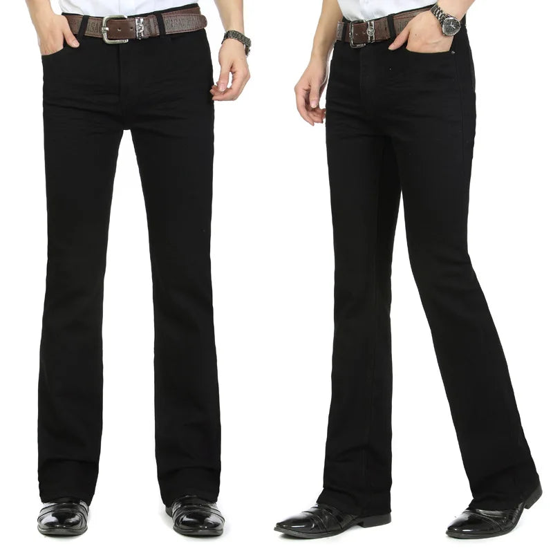 Men's  Mid Waist Elastic Slim Boot Cut