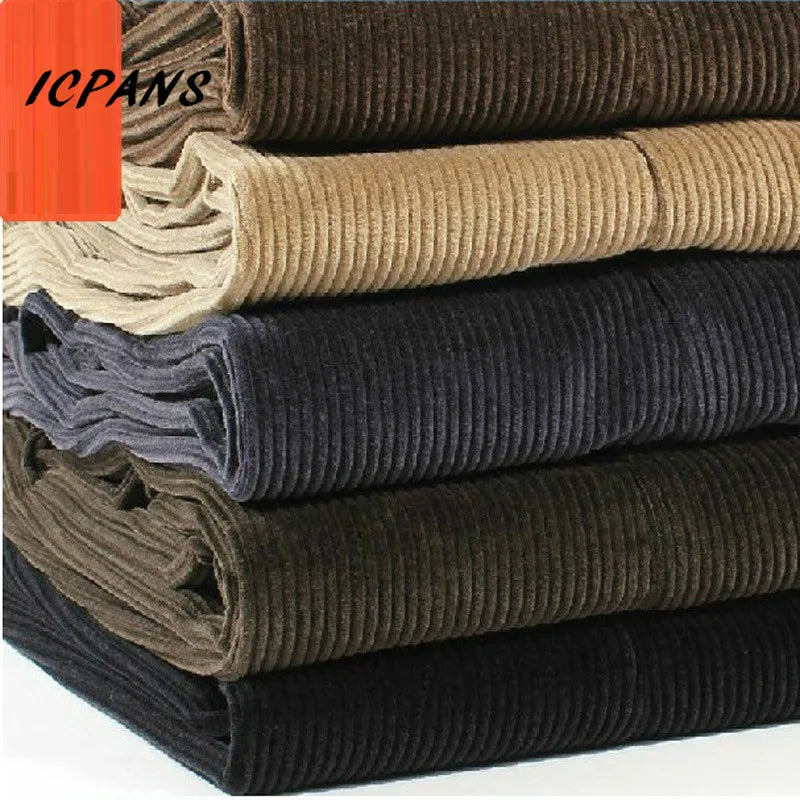 ICPANS Corduroy Men Trousers Straight Thick Warm Autumn Winter Men