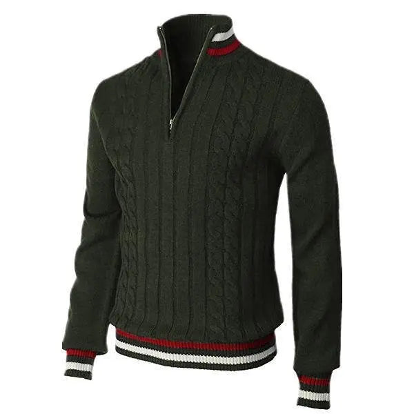 Men's Half Zip Polo Pullover Sweater