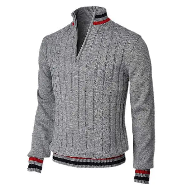 Men's Half Zip Polo Pullover Sweater