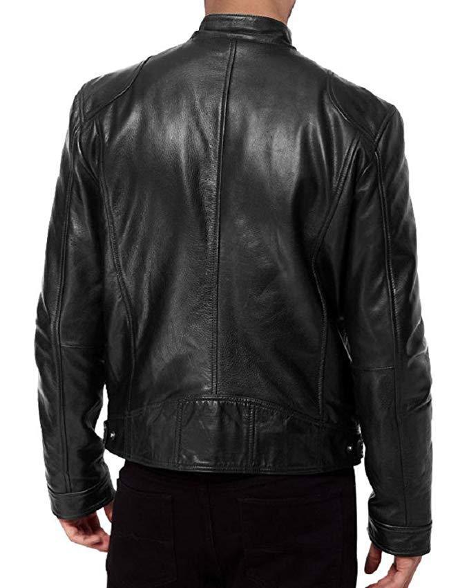 Mens Motorcycle Leather Jacket Slim Fit Short-coat Lapel Pu Jackets