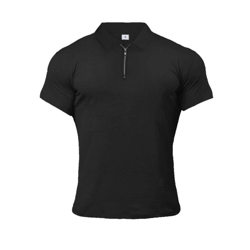 Muscleguys Man Fashion Polo Shirt Casual Fashion Plain Color Short