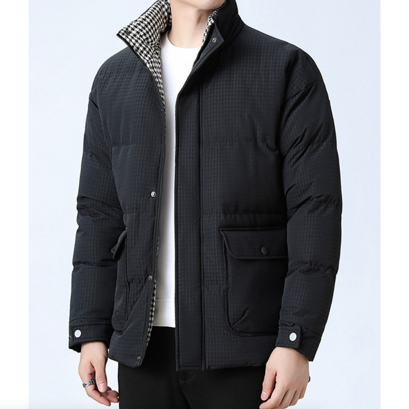 Mens Houndstooth Puffer Jacket