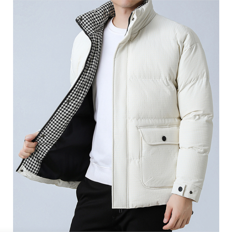 Mens Houndstooth Puffer Jacket