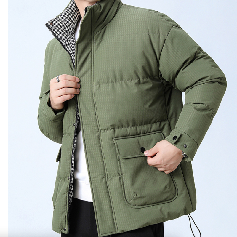 Mens Houndstooth Puffer Jacket