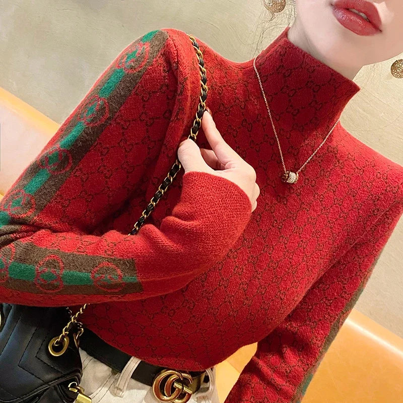 Women Clothing Vintage Chic Slim Sweaters Winter Fashion Comfortable