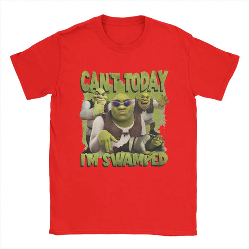 Can't Today I'm Swamped T-Shirt Shreks Men Vintage Cotton Tee Shirt