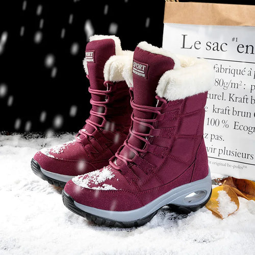 Women's Boots Winter High Quality Keep Warm Mid-Calf Waterproof Snow