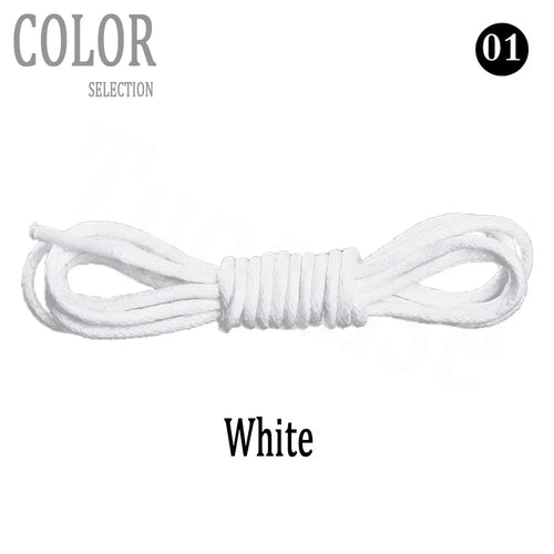 Cotton Waxed Solid Round Shoelaces Durable Polyester Shoelaces Oxford