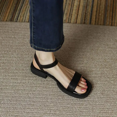 Fashion Sandals Women Low Heels Elegant Open Toe Slingback