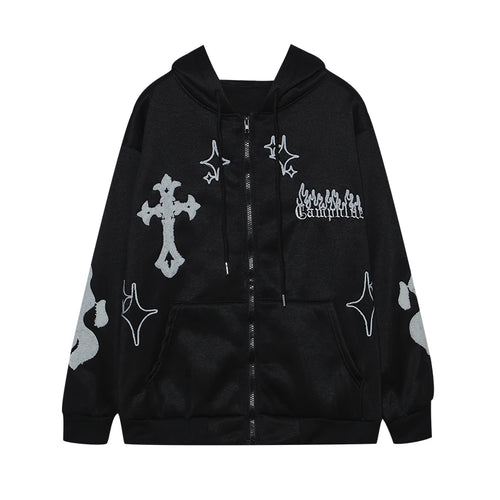 Winter Hoodie Embroidered Cross