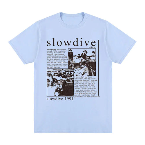 Slowdive Alison 1991 Vintage T-shirt Tour 90s Classic Cotton Men T