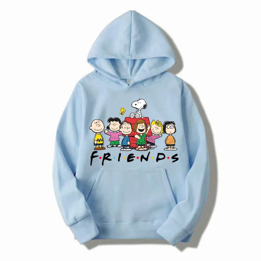 Snoopy Friends Logo Cartoon Anime Women Pullover Spring Autumn Men