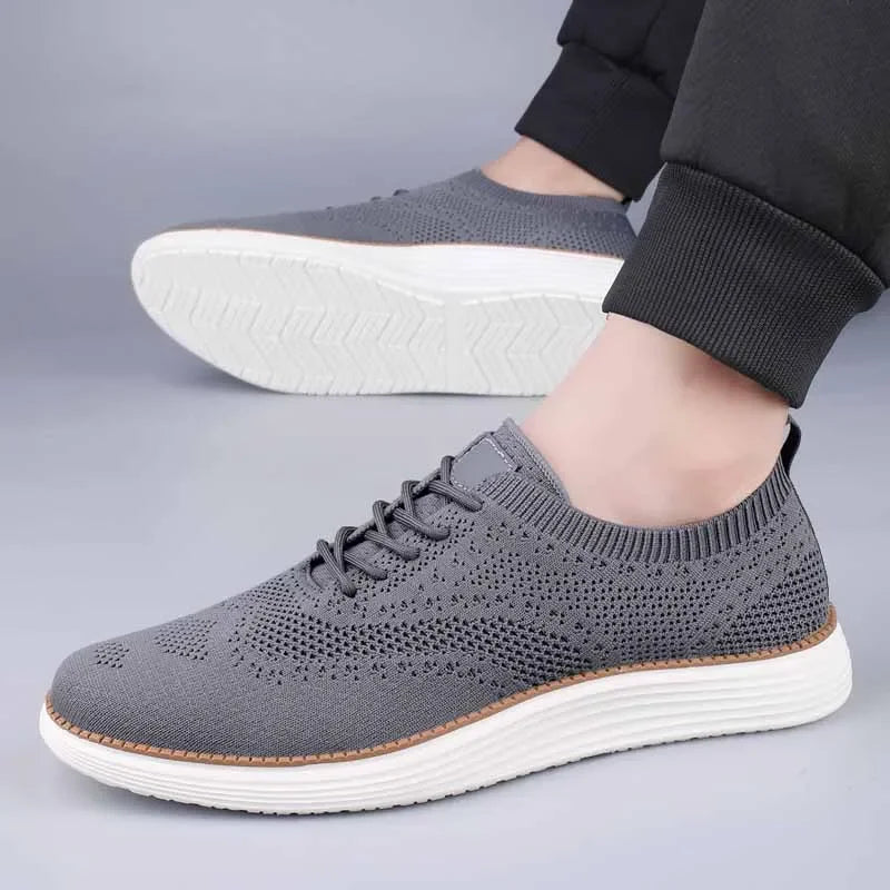 Men Breathable Mesh Shoes Hollow Knitted Casual Shoes