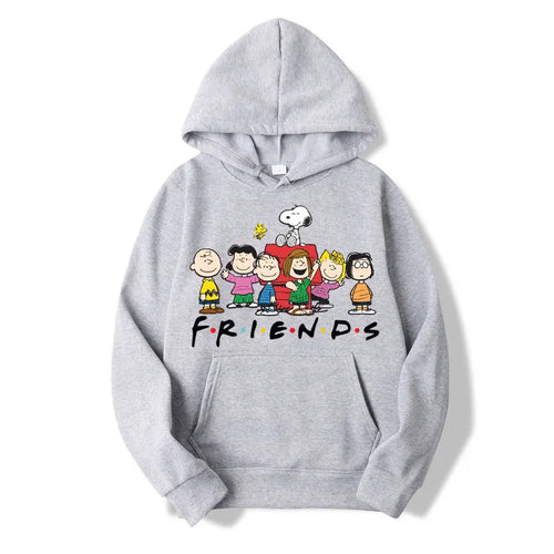 Snoopy Friends Logo Cartoon Anime Women Pullover Spring Autumn Men