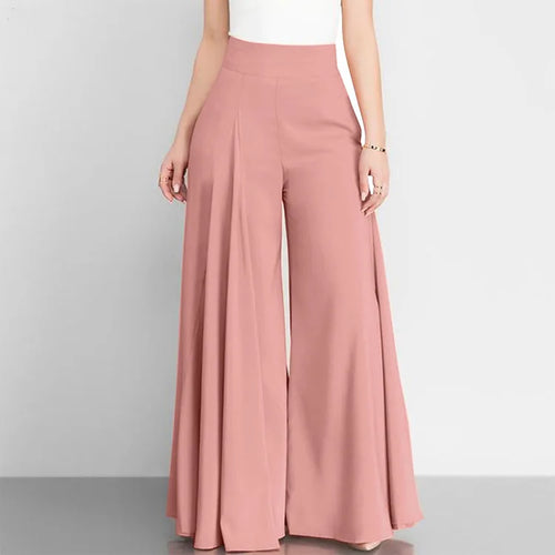 Spring Autumn Fashion Women High Waist Wide Leg Pants Female Elegant