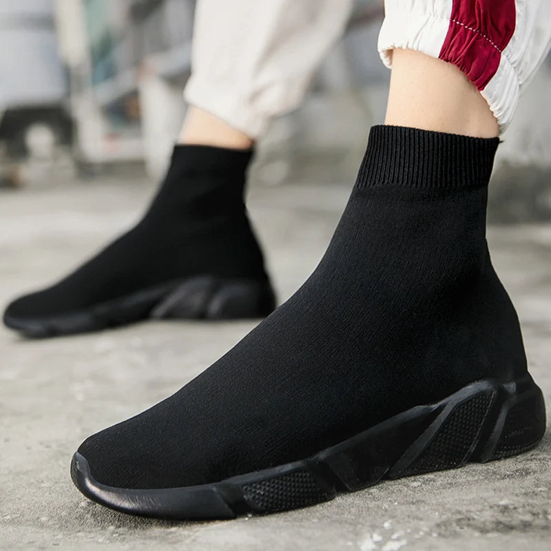 Fashion Black Men’s Sock Shoes Knit Breathable Unisex Socks Sneakers