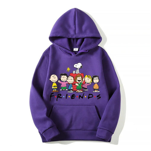 Snoopy Friends Logo Cartoon Anime Women Pullover Spring Autumn Men