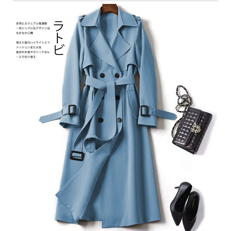 Autumn Winter Long Sleeve Trench Coat For Women Fashion Loose