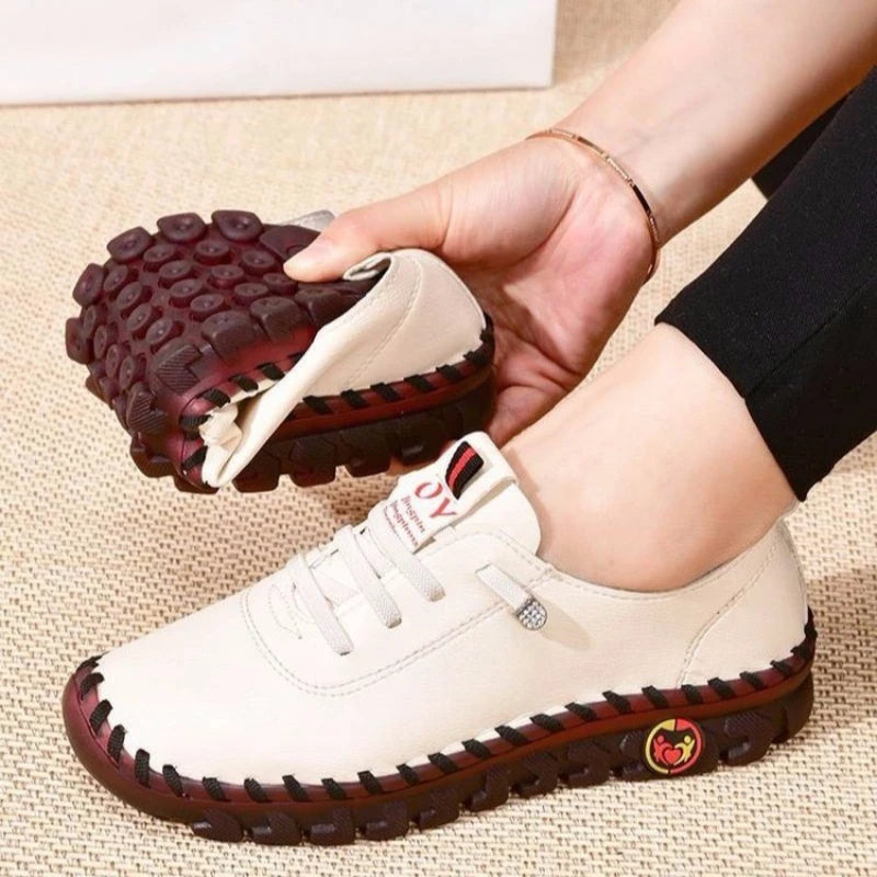 Sneakers for Women Leather Casual Vulcanized Female Shoe Soft