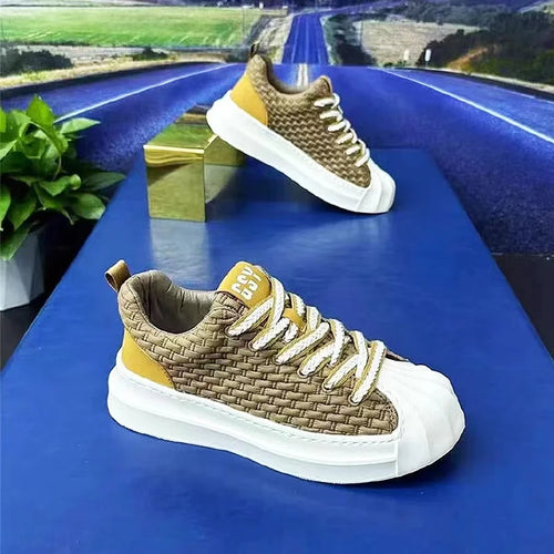 Designer Striped Patchwork Breathable Shoes Man Fashion Soft