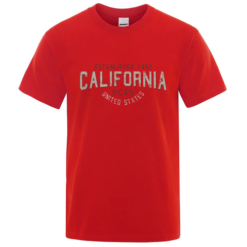 Established 1982 California United States T-Shirt Men Oversized Cotton